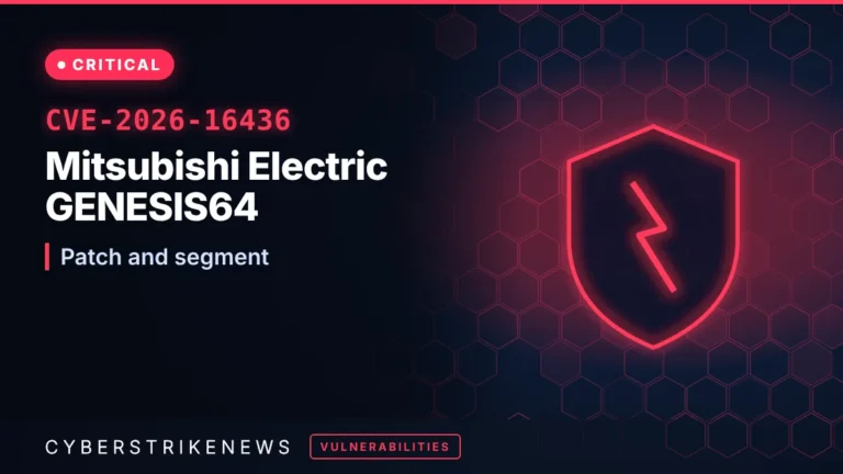 Mitsubishi Electric GENESIS64 flaws incl. CVE-2026-16436 (9.2)
